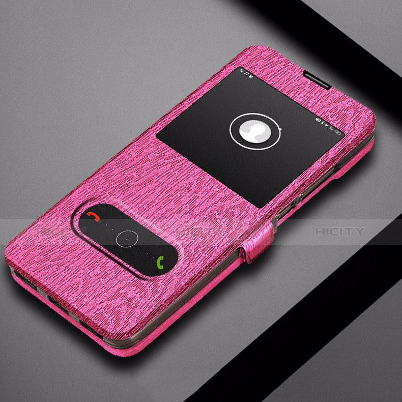 Cover Portafoglio In Pelle con Supporto per Huawei Honor Play 8A Rosa Caldo