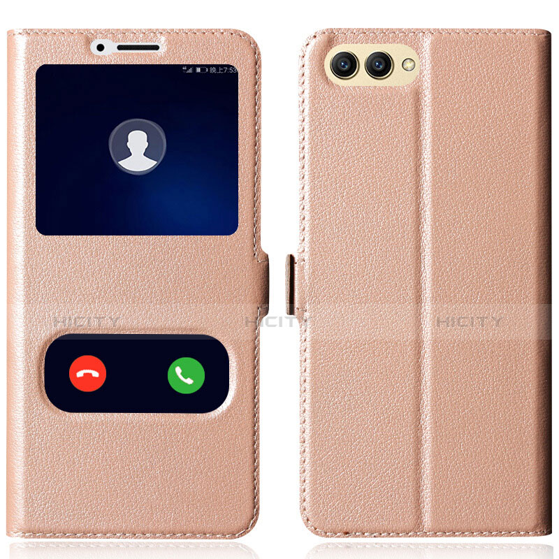 Cover Portafoglio In Pelle con Supporto per Huawei Honor V10 Oro Rosa