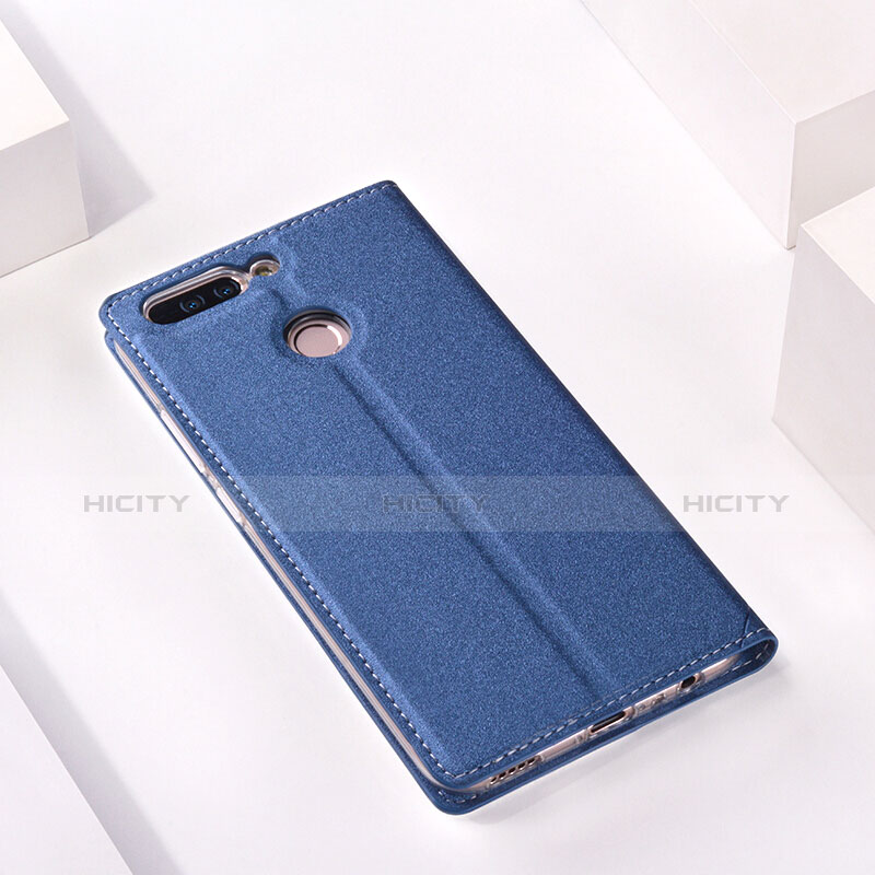 Cover Portafoglio In Pelle con Supporto per Huawei Honor V9 Blu