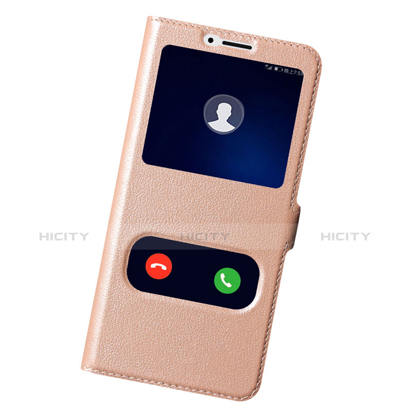 Cover Portafoglio In Pelle con Supporto per Huawei Honor View 10 Oro Rosa