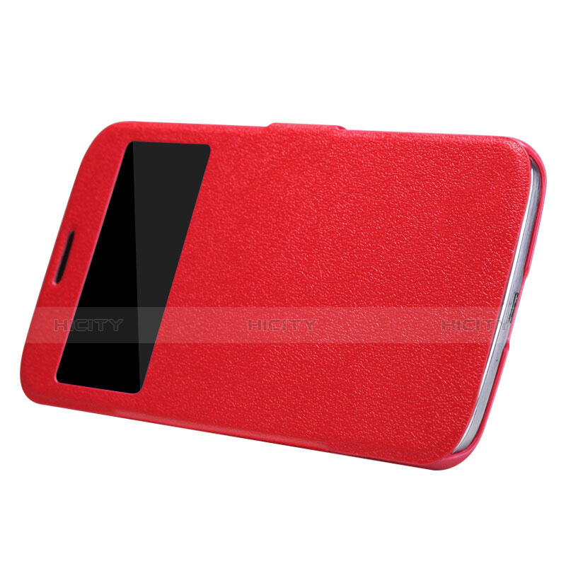 Cover Portafoglio In Pelle con Supporto per Samsung Galaxy Mega 6.3 i9200 i9205 Rosso