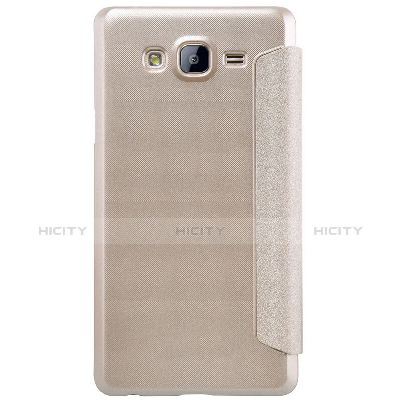 Cover Portafoglio In Pelle con Supporto per Samsung Galaxy On5 Pro Oro