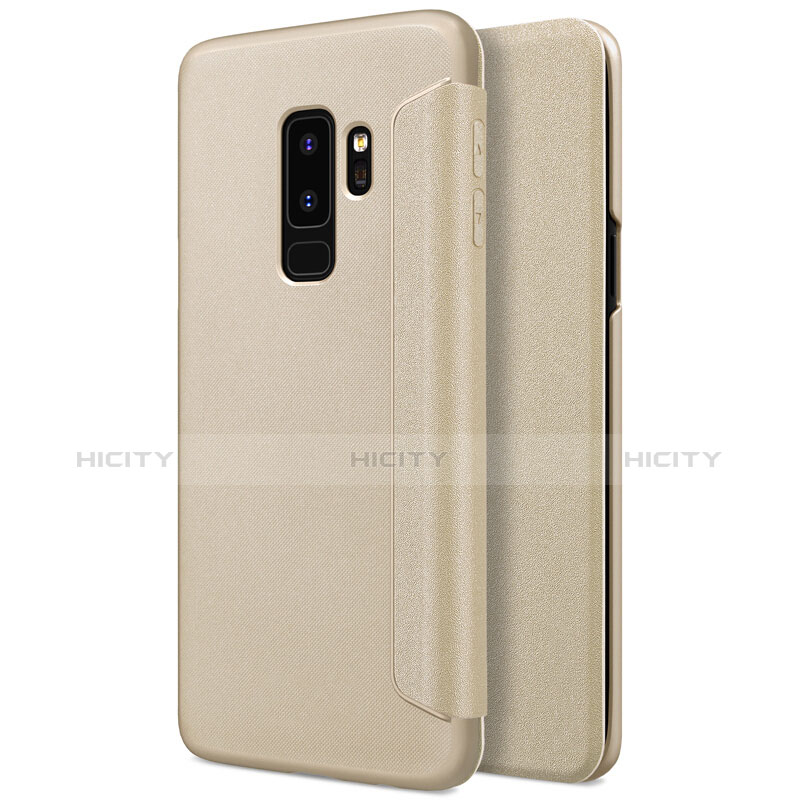 Cover Portafoglio In Pelle con Supporto per Samsung Galaxy S9 Plus Oro