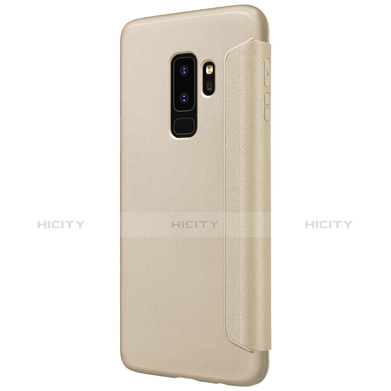 Cover Portafoglio In Pelle con Supporto per Samsung Galaxy S9 Plus Oro