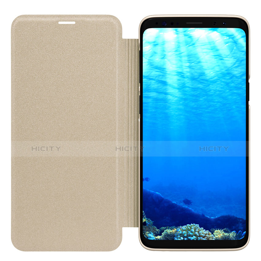 Cover Portafoglio In Pelle con Supporto per Samsung Galaxy S9 Plus Oro