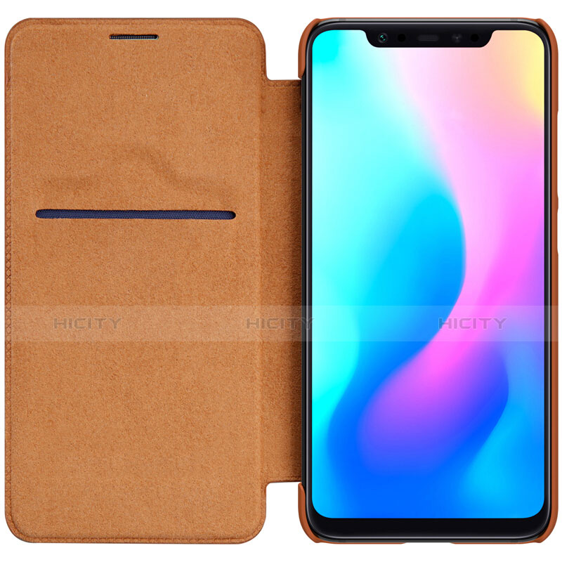 Cover Portafoglio In Pelle con Supporto per Xiaomi Mi 8 Marrone