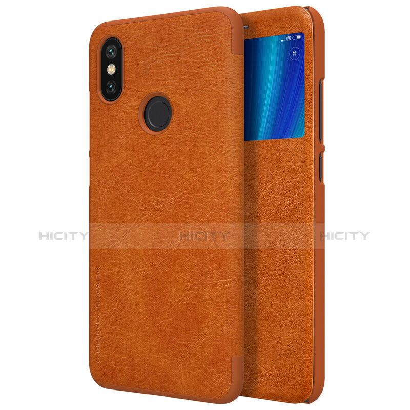 Cover Portafoglio In Pelle con Supporto per Xiaomi Mi A2 Marrone