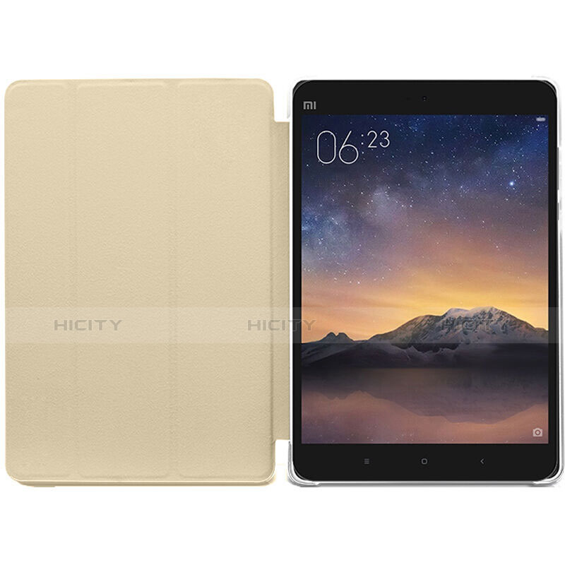 Cover Portafoglio In Pelle con Supporto per Xiaomi Mi Pad 2 Oro