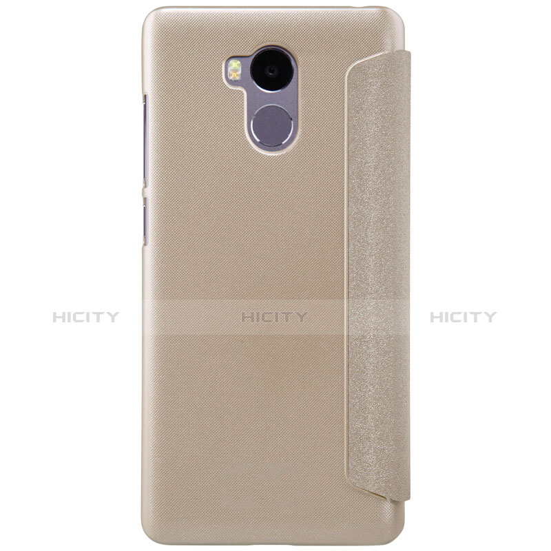 Cover Portafoglio In Pelle con Supporto per Xiaomi Redmi 4 Prime High Edition Oro