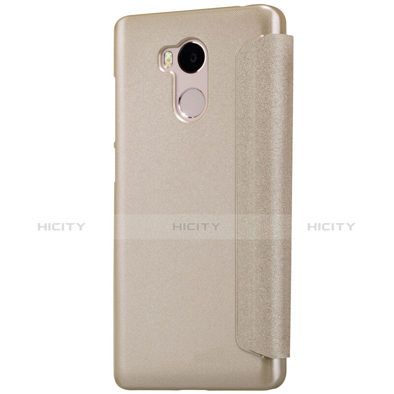 Cover Portafoglio In Pelle con Supporto per Xiaomi Redmi 4 Prime High Edition Oro