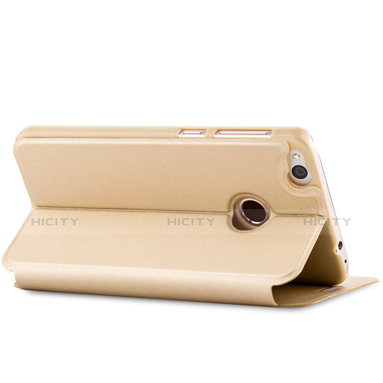 Cover Portafoglio In Pelle con Supporto R01 per Huawei Honor 8 Lite Oro