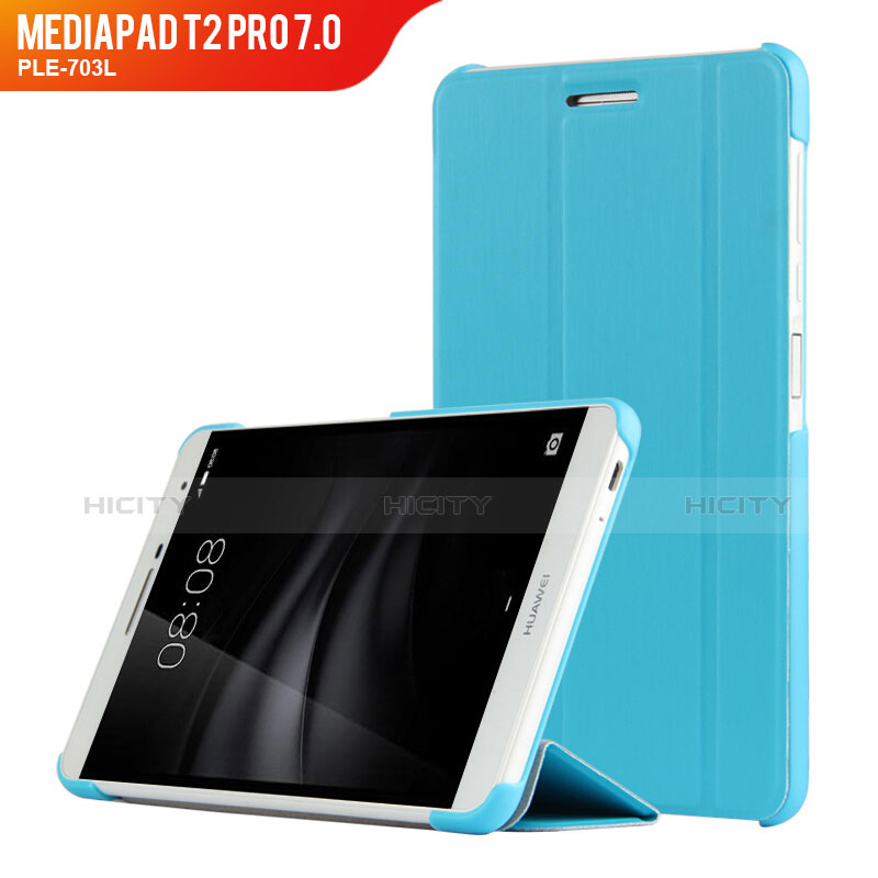 Cover Portafoglio In Pelle con Supporto R01 per Huawei MediaPad T2 Pro 7.0 PLE-703L Cielo Blu