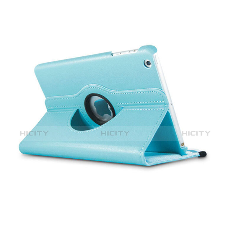 Cover Portafoglio In Pelle con Supporto Rotazione per Apple iPad Mini Cielo Blu