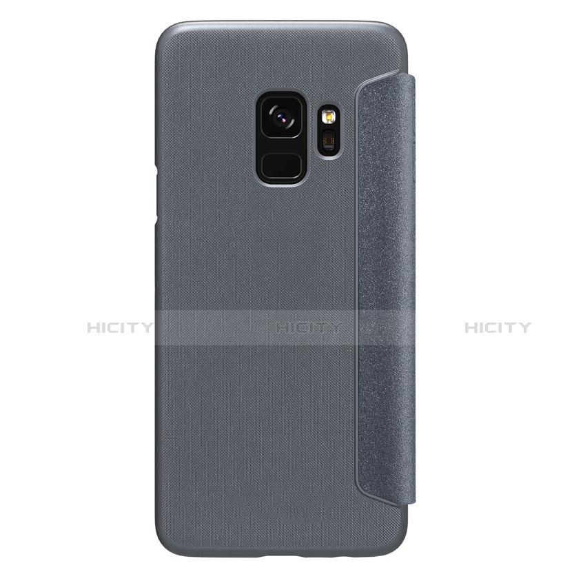 Cover Portafoglio In Pelle con Supporto S01 per Samsung Galaxy S9 Nero