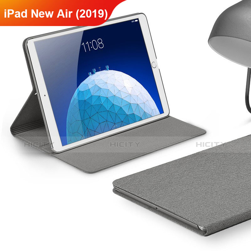 Cover Portafoglio In stoffa con Supporto per Apple iPad New Air (2019) 10.5 Grigio