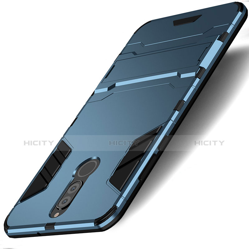 Cover Silicone e Plastica Opaca con Supporto per Huawei Maimang 6 Blu