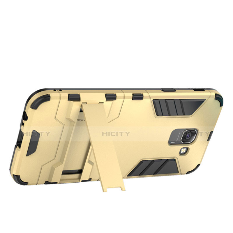 Cover Silicone e Plastica Opaca con Supporto per Samsung Galaxy J6 (2018) J600F Oro