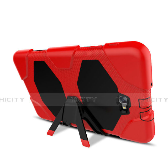 Cover Silicone e Plastica Opaca con Supporto per Samsung Galaxy Tab A6 10.1 SM-T580 SM-T585 Rosso