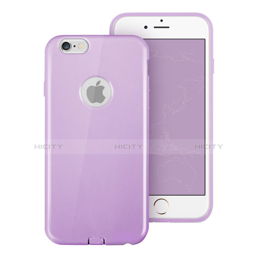 Cover Silicone Morbida Lucido con Foro per Apple iPhone 6S Plus Viola