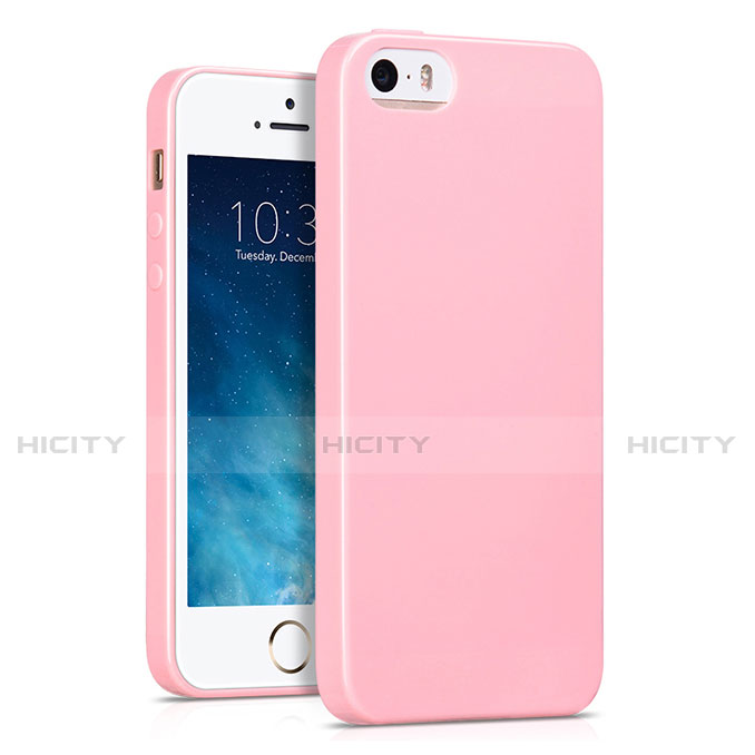 Cover Silicone Morbida Lucido per Apple iPhone 5 Rosa