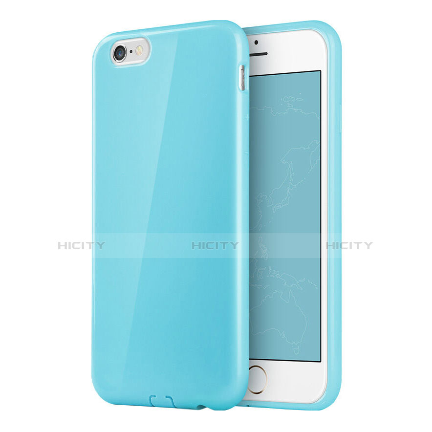 Cover Silicone Morbida Lucido per Apple iPhone 6 Cielo Blu