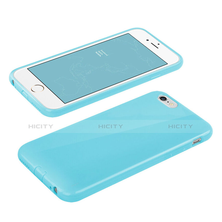 Cover Silicone Morbida Lucido per Apple iPhone 6 Cielo Blu