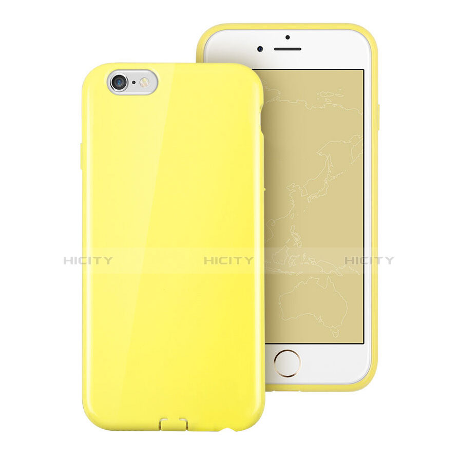 Cover Silicone Morbida Lucido per Apple iPhone 6 Giallo