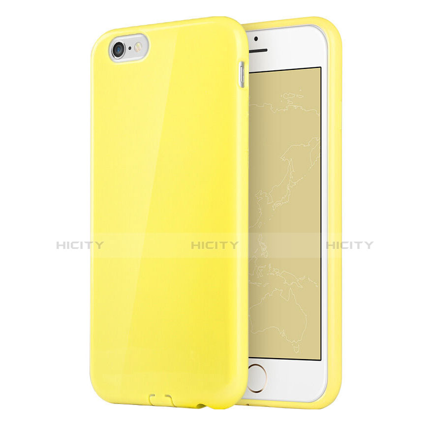 Cover Silicone Morbida Lucido per Apple iPhone 6 Giallo