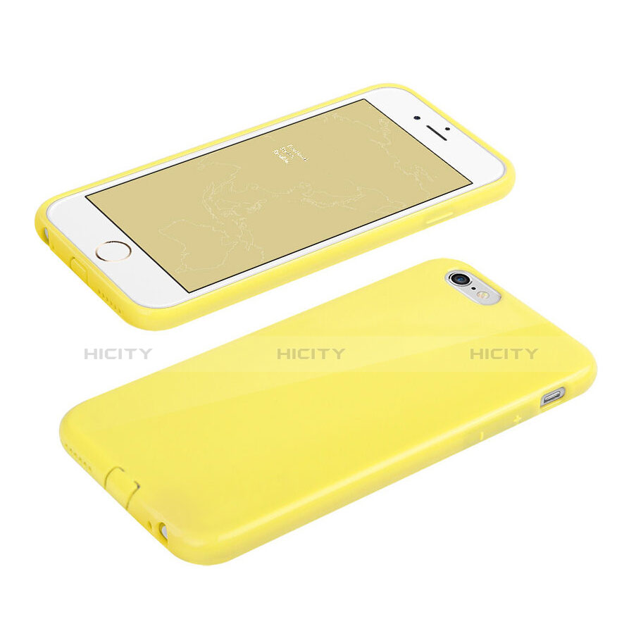 Cover Silicone Morbida Lucido per Apple iPhone 6 Giallo