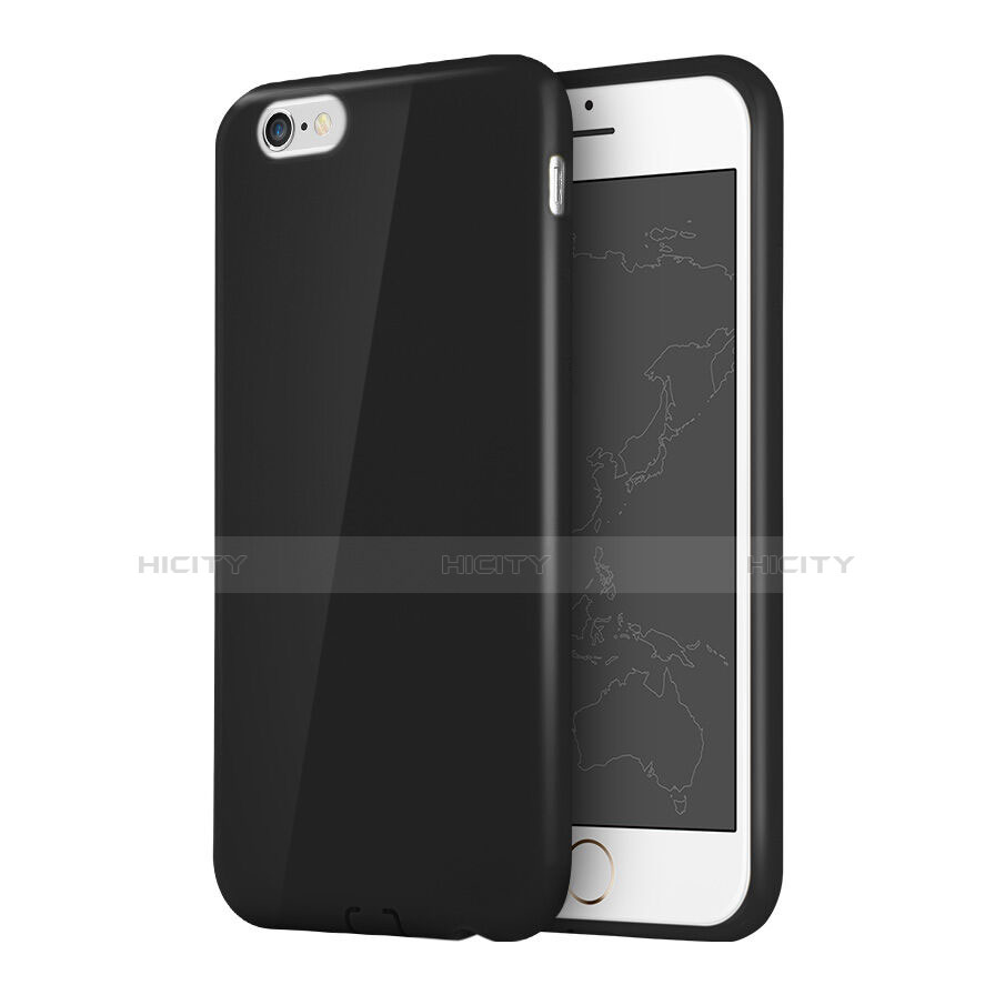 Cover Silicone Morbida Lucido per Apple iPhone 6 Nero