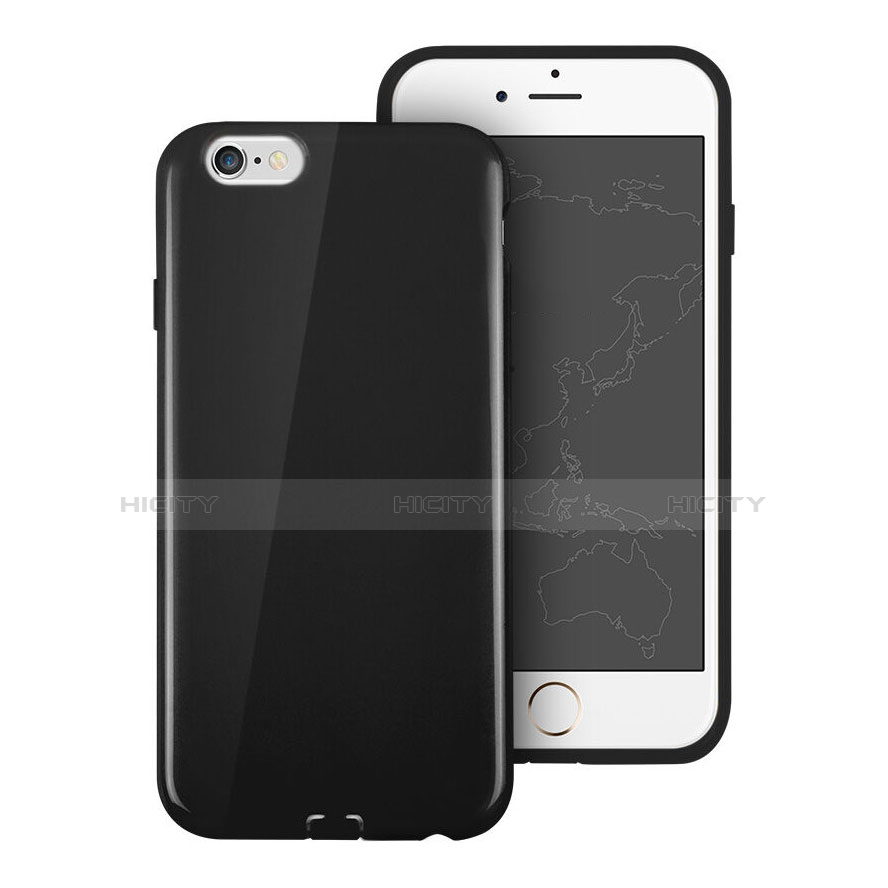 Cover Silicone Morbida Lucido per Apple iPhone 6 Plus Nero