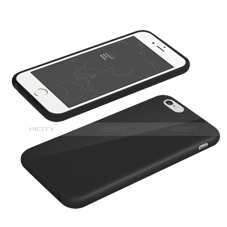 Cover Silicone Morbida Lucido per Apple iPhone 6 Plus Nero