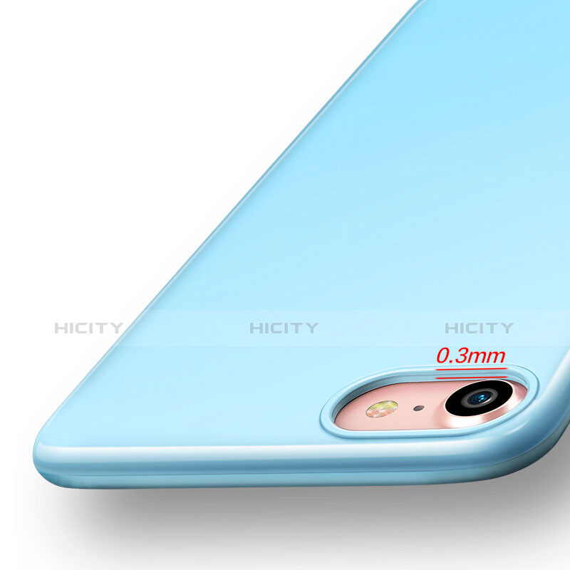 Cover Silicone Morbida Lucido per Apple iPhone 7 Cielo Blu