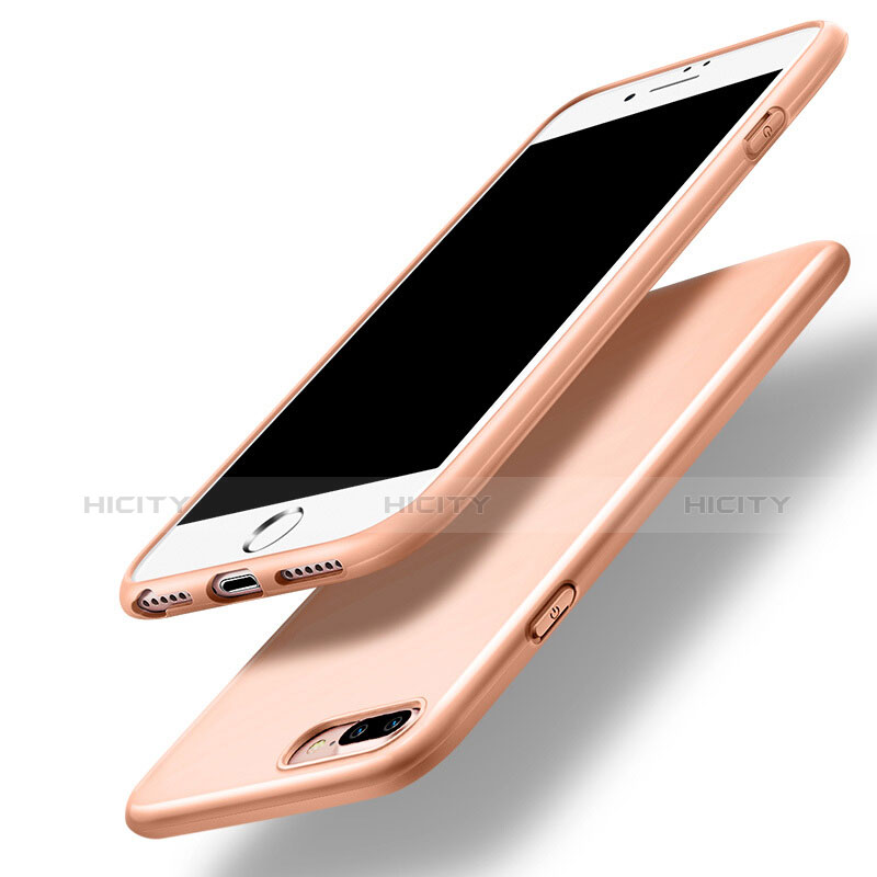 Cover Silicone Morbida Lucido per Apple iPhone 7 Plus Arancione