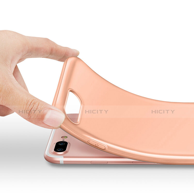 Cover Silicone Morbida Lucido per Apple iPhone 7 Plus Arancione