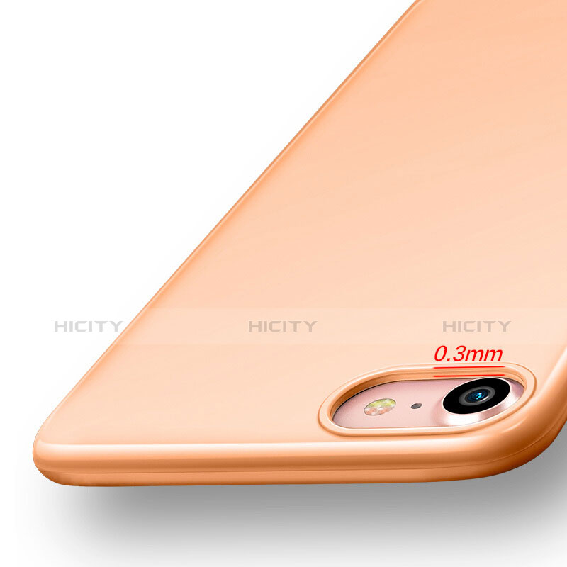 Cover Silicone Morbida Lucido per Apple iPhone 8 Arancione