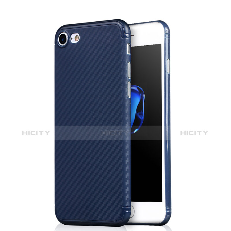 Cover Silicone Morbida Spigato per Apple iPhone 7 Blu