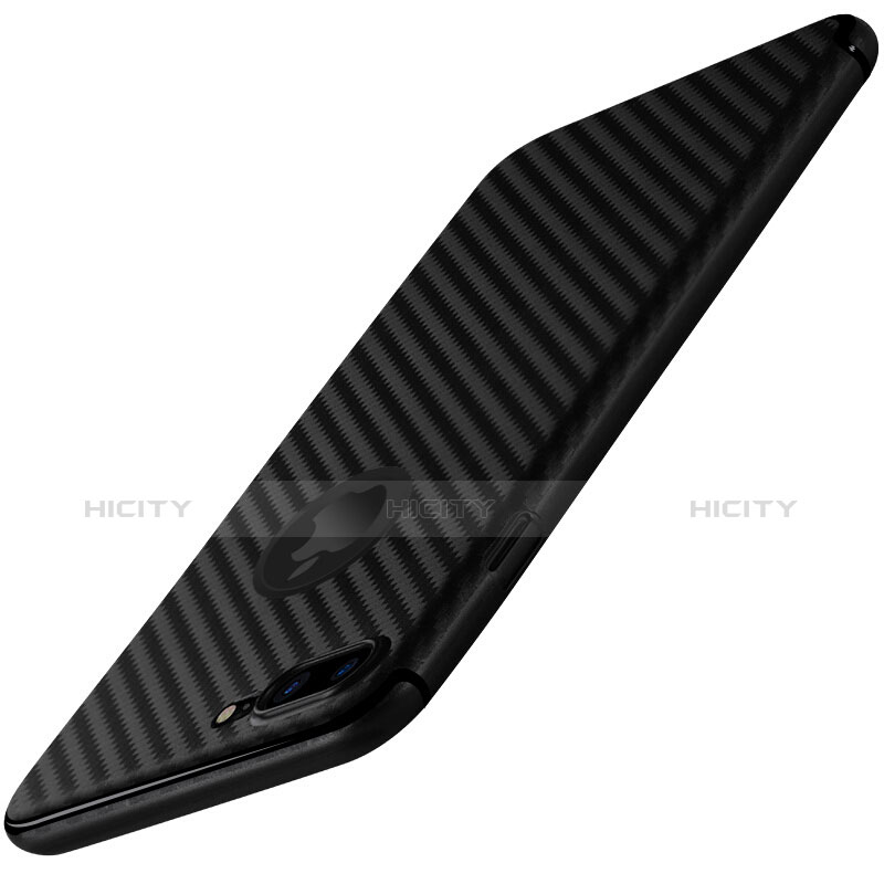 Cover Silicone Morbida Spigato per Apple iPhone 8 Plus Nero