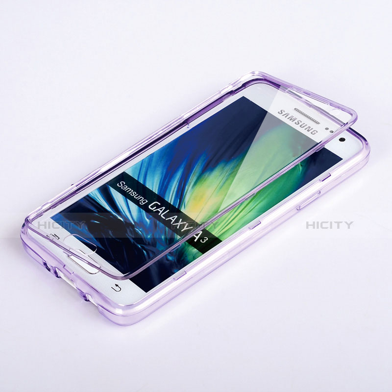 Cover Silicone Trasparente A Flip Morbida per Samsung Galaxy DS A300G A300H A300M Viola