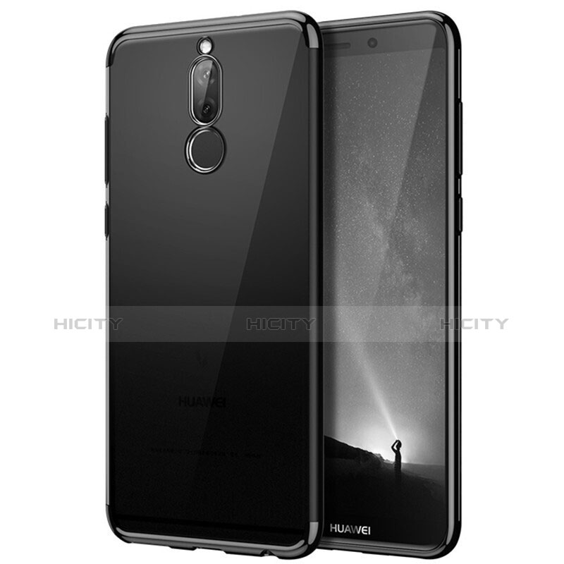 Cover Silicone Trasparente Opaca Laterale per Huawei Rhone Nero