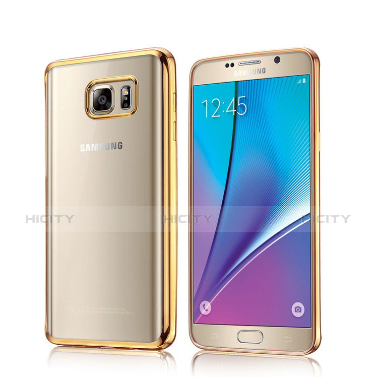 Cover Silicone Trasparente Opaca Laterale per Samsung Galaxy Note 5 N9200 N920 N920F Oro