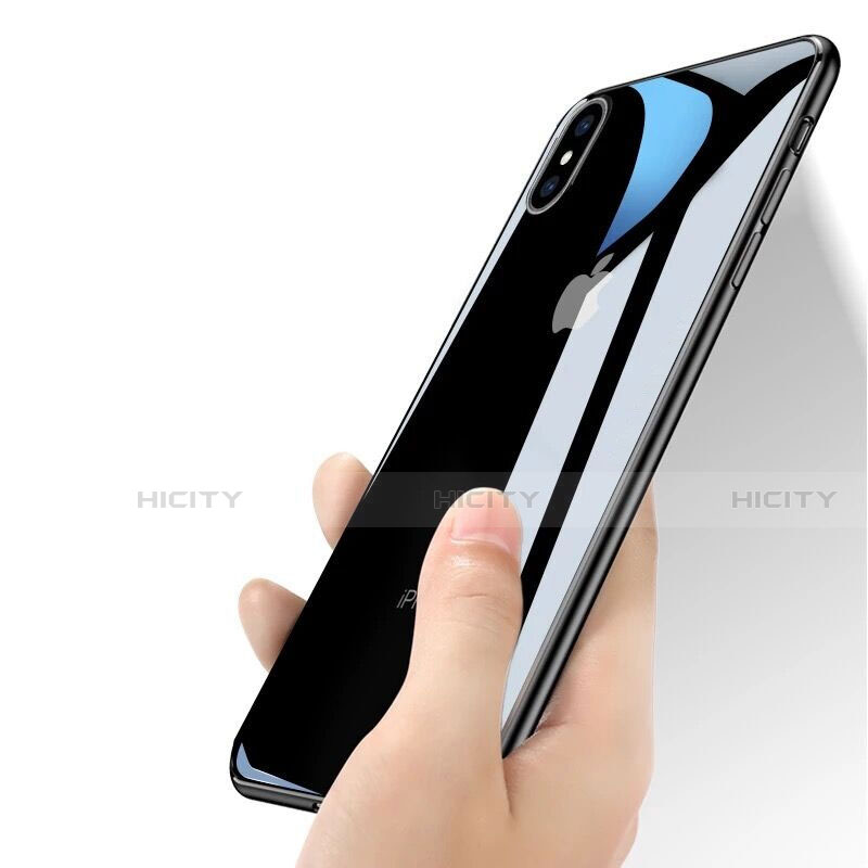 Cover Silicone Trasparente Specchio Laterale per Apple iPhone Xs Max Nero