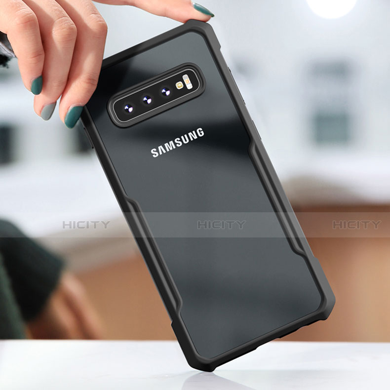 Cover Silicone Trasparente Specchio Laterale per Samsung Galaxy S10 5G Nero