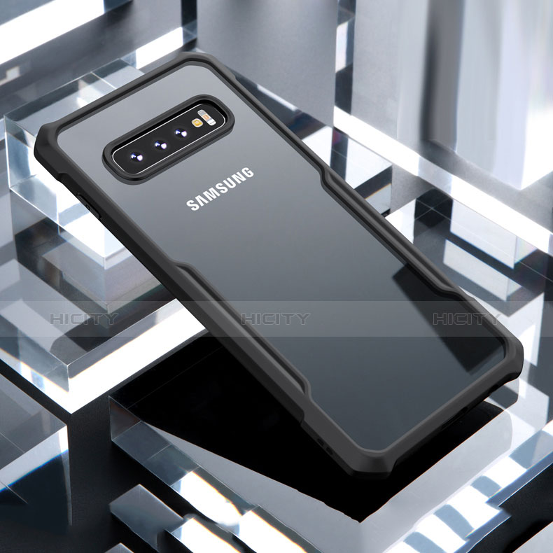 Cover Silicone Trasparente Specchio Laterale per Samsung Galaxy S10 Nero