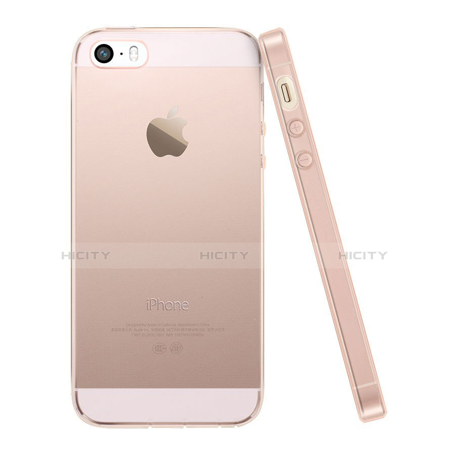 Cover Silicone Trasparente Ultra Slim Morbida per Apple iPhone 5S Rosa