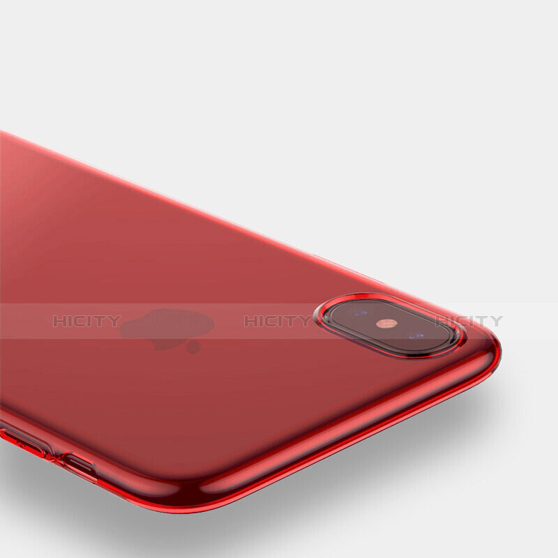 Cover Silicone Trasparente Ultra Slim Morbida per Apple iPhone X Rosso