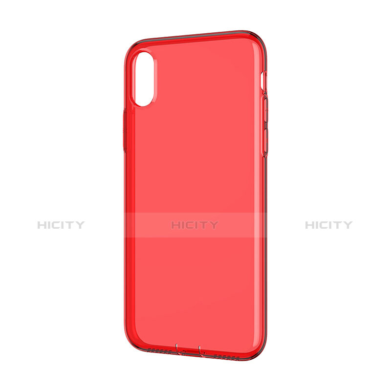 Cover Silicone Trasparente Ultra Slim Morbida per Apple iPhone X Rosso