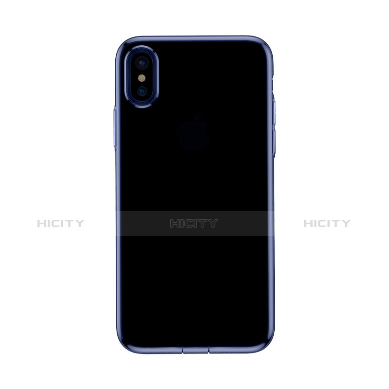 Cover Silicone Trasparente Ultra Slim Morbida per Apple iPhone Xs Blu