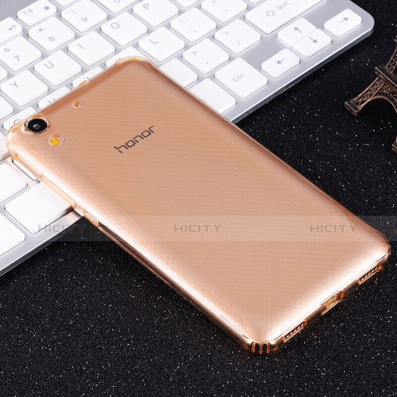 Cover Silicone Trasparente Ultra Slim Morbida per Huawei Y6 II 5 5 Oro