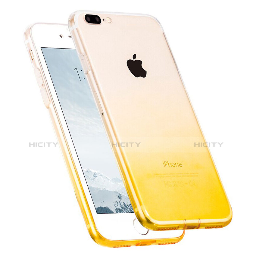 Cover Silicone Trasparente Ultra Slim Morbida Sfumato G01 per Apple iPhone 7 Plus Giallo